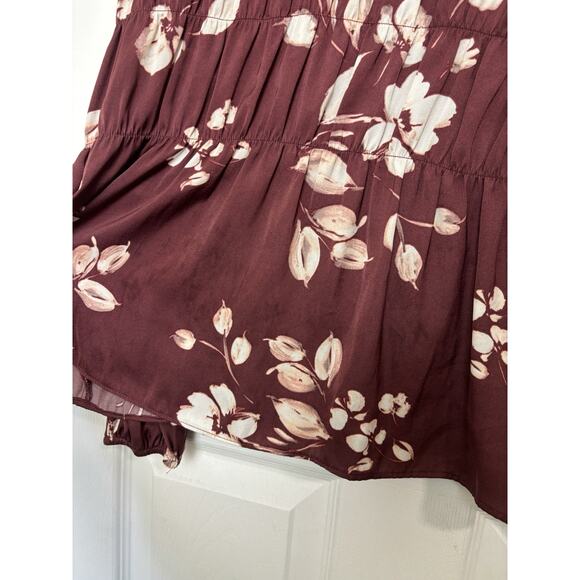 Zac & Rachel Tiered Floral Long Sleeve Top Blouse Size Medium Boho Peasant - Picture 4 of 7